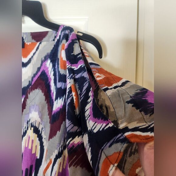 Banana Republic M SILK Blend Abstract Print Cold Shoulder Women’s Top Blouse - Picture 7 of 7